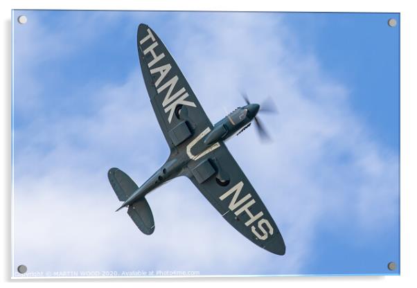 NHS Spitfire flight Acrylic by MARTIN WOOD