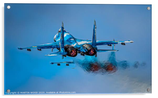 Blue Flankers  Acrylic by MARTIN WOOD