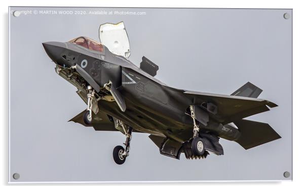 RAF F-35B Lightning in the hover Acrylic by MARTIN WOOD