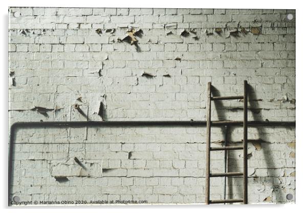 Brick Wall  Acrylic by Marianna Obino