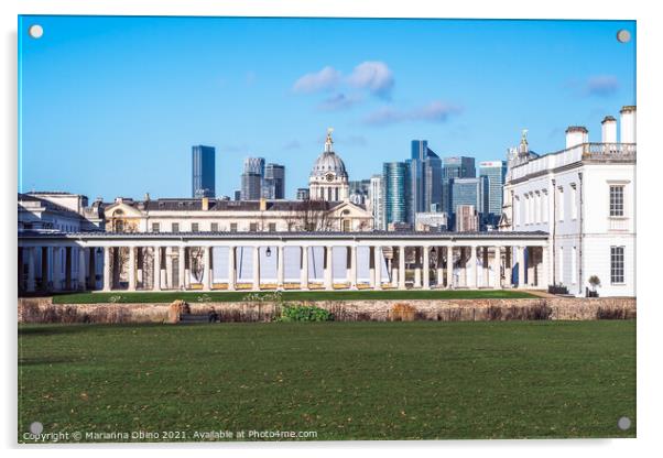 Colonnade in Greenwich  Acrylic by Marianna Obino