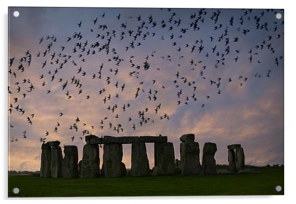 Stonehenge at sunset Acrylic by mike fendt