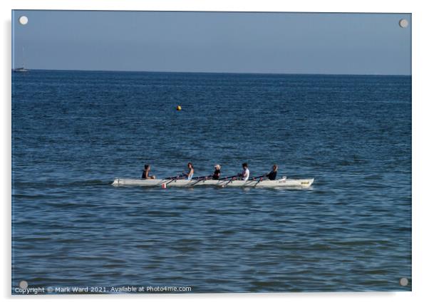 Four Man Rowing at Bexhill Acrylic by Mark Ward