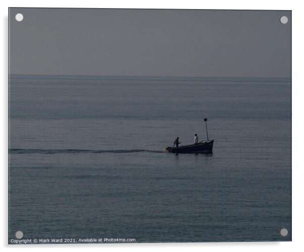 Small Boat, Large Sea Acrylic by Mark Ward