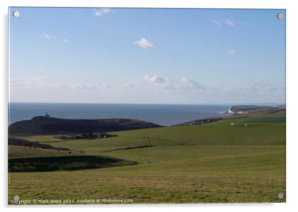 The rolling hills of Beachy Head and the Seven Sisters. Acrylic by Mark Ward