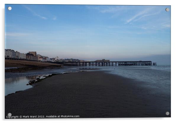 Low Tide in Hastings Acrylic by Mark Ward