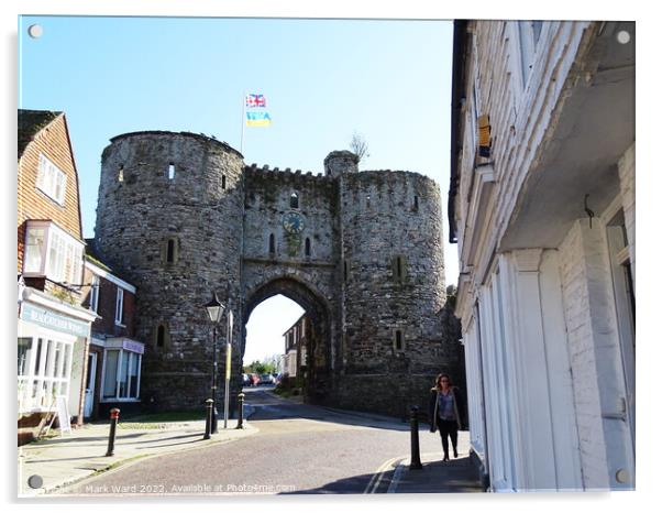 The Landgate Arch of Rye. Acrylic by Mark Ward