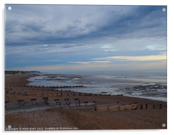 Bexhill beach at Dusk Acrylic by Mark Ward