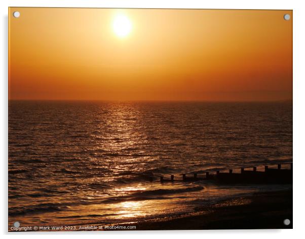 Sussex Seaside Sunset Acrylic by Mark Ward