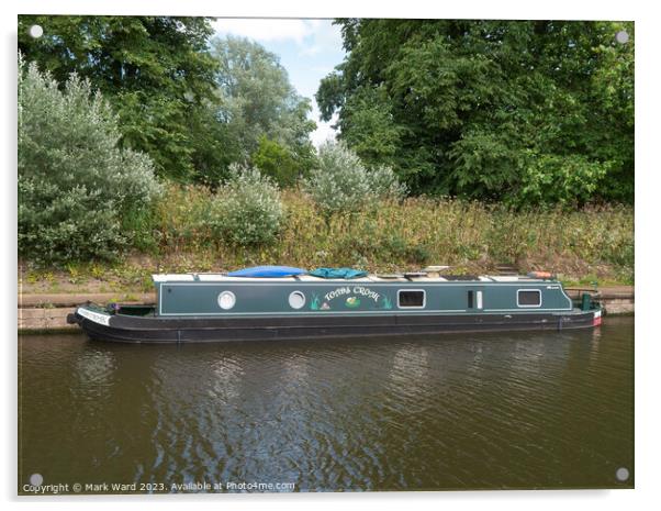 Narrowboat on the Ouse. Acrylic by Mark Ward