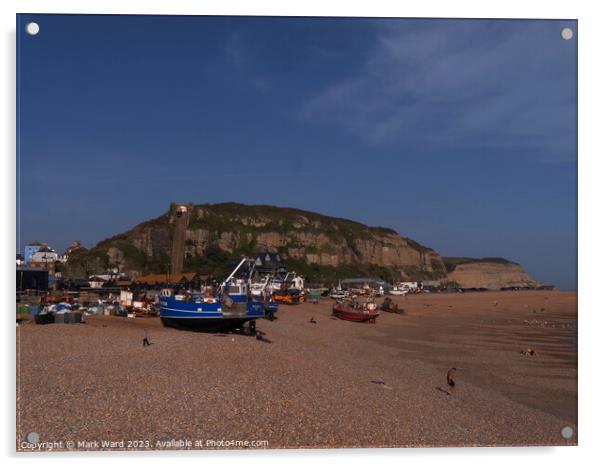 The Stade and East Hill of Hastings Acrylic by Mark Ward