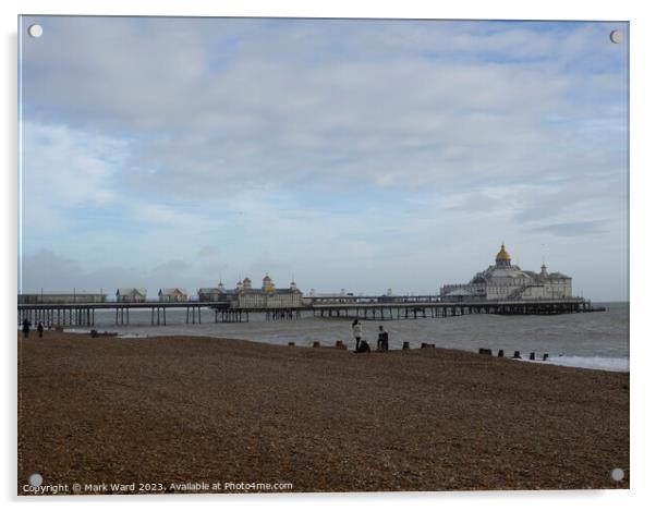 The Pier at Eastbourne on a cold December day. Acrylic by Mark Ward