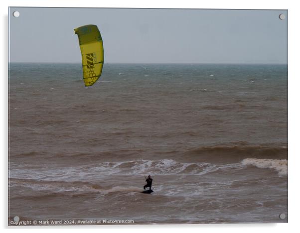 Kitesurfing in Sussex. Acrylic by Mark Ward