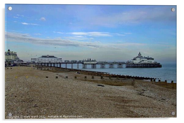 Eastbourne Pier in 2007. Acrylic by Mark Ward