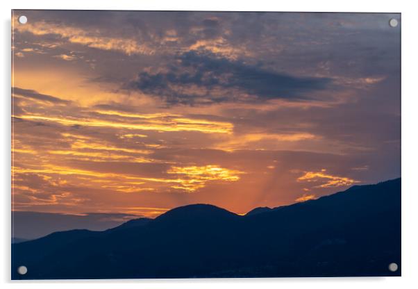Silhouette Sunset  Acrylic by Jonny Gios