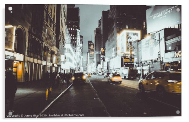 Broadway on yellow Acrylic by Jonny Gios