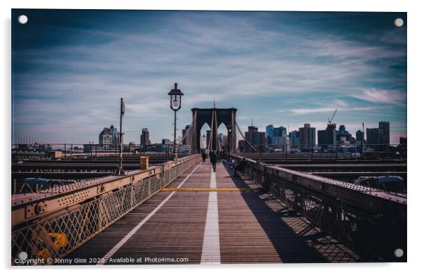 Brooklyn Bridge Walkway Acrylic by Jonny Gios
