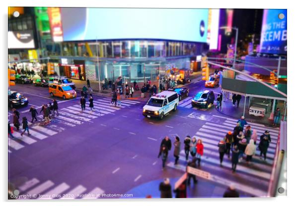 Crossroad in Time Square Acrylic by Jonny Gios