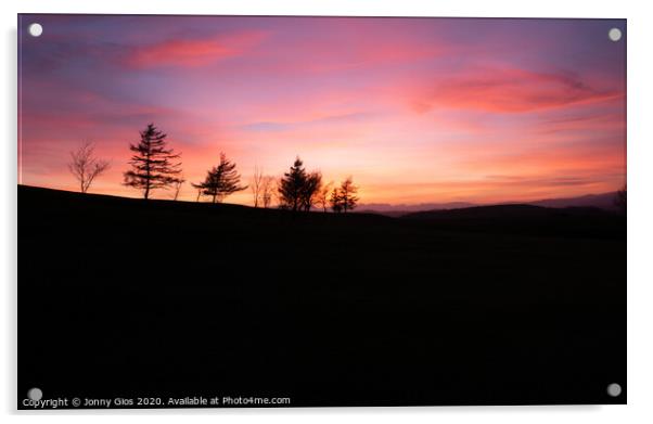 Sunset Silhouette Acrylic by Jonny Gios