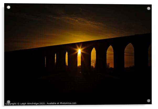 Viaduct Sunset Acrylic by Leigh Windridge