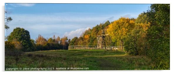 Autumn Arrivals at The Headstocks - (Panorama.) Acrylic by 28sw photography