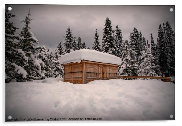A house or a cabin covered in snow Acrylic by PhotOvation-Akshay Thaker