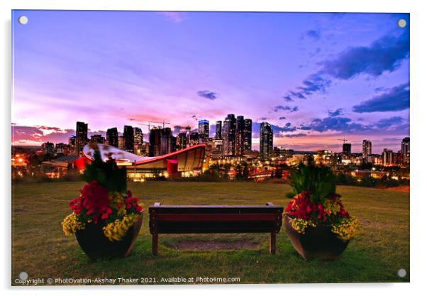 An attractive view of City of Calgary downtown  Acrylic by PhotOvation-Akshay Thaker