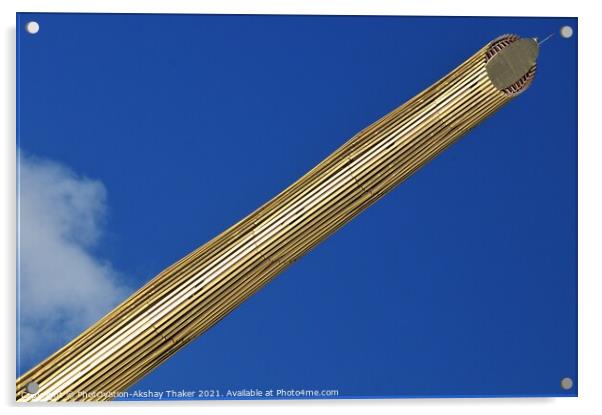 The column is the Obelisco de la Caja on the Plaza de Castilla. Acrylic by PhotOvation-Akshay Thaker