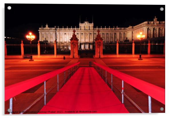 Royal palace of Madrid Rare midnight composition Acrylic by PhotOvation-Akshay Thaker