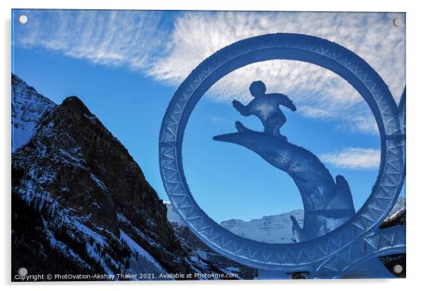 An Ice sculpture representing world sports athletic event Acrylic by PhotOvation-Akshay Thaker