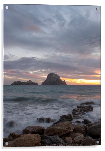 Cloudy and calm sunset with Es Vedra from Ibiza Acrylic by Vicen Photo