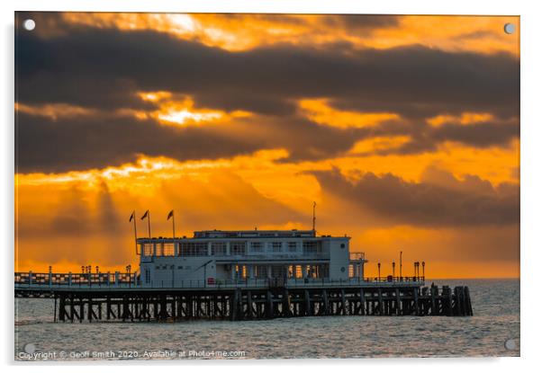 Worthing Pier at Sunrise Acrylic by Geoff Smith