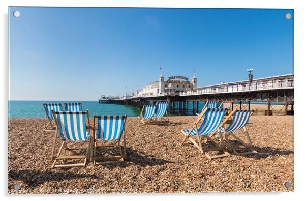 Brighton Palace Pier & Beach Acrylic by Geoff Smith