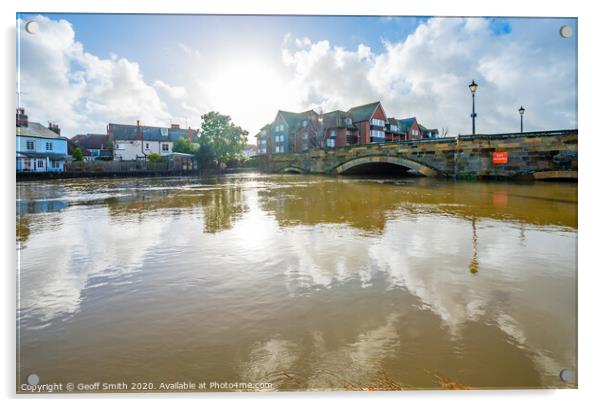 River Arun flooded in Arundel Acrylic by Geoff Smith