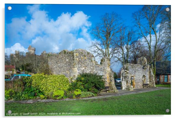 Dominican Friary Ruins in Arundel Acrylic by Geoff Smith