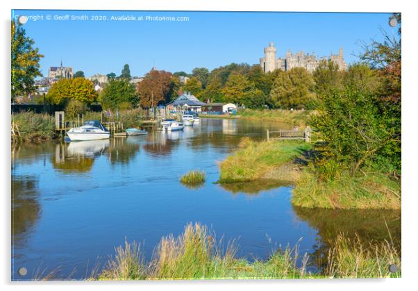 Castle and river in Arundel Acrylic by Geoff Smith