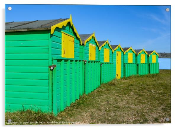 Beach Huts in Littlehampton Acrylic by Geoff Smith
