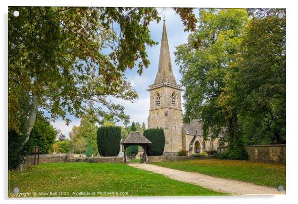 Parish Church of St Mary Lower Slaughter Acrylic by Allan Bell