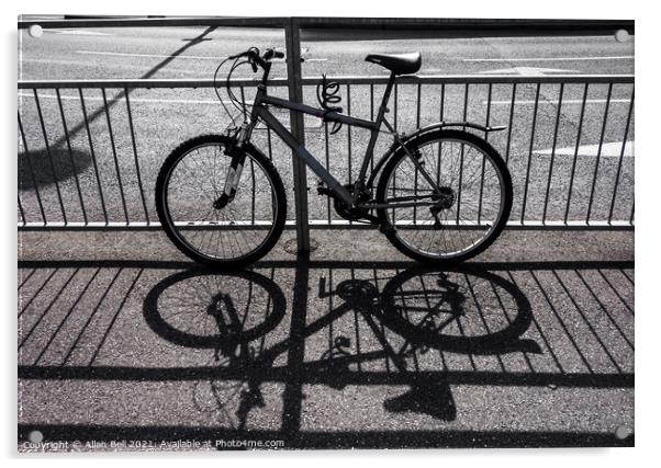 Bike Shadow Acrylic by Allan Bell