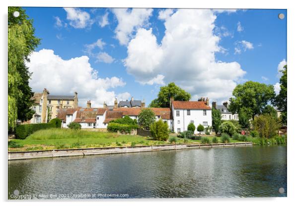 Riverside Properties on River Cam Cambridge Acrylic by Allan Bell