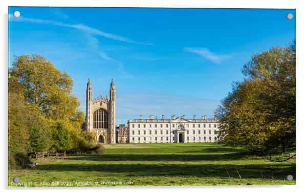 Kings College and chapel from The Backs Acrylic by Allan Bell