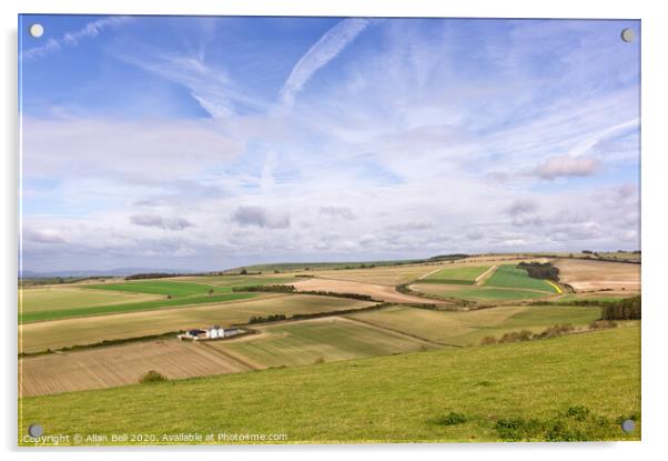 Majestic View of South Downs Acrylic by Allan Bell