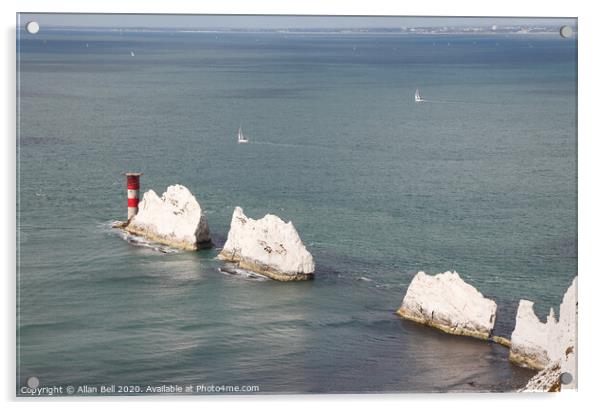Needles Lighthouse Isle of Wight Acrylic by Allan Bell