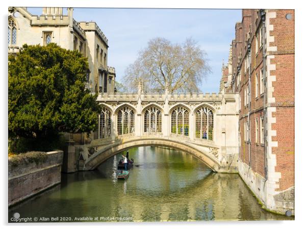 Bridge of Sighs St Johns College Cambridge Acrylic by Allan Bell
