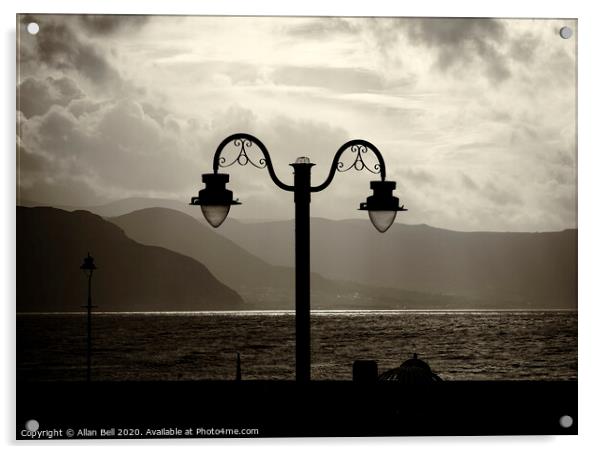 Conwy Bay Silhouetted Lamp Post Acrylic by Allan Bell