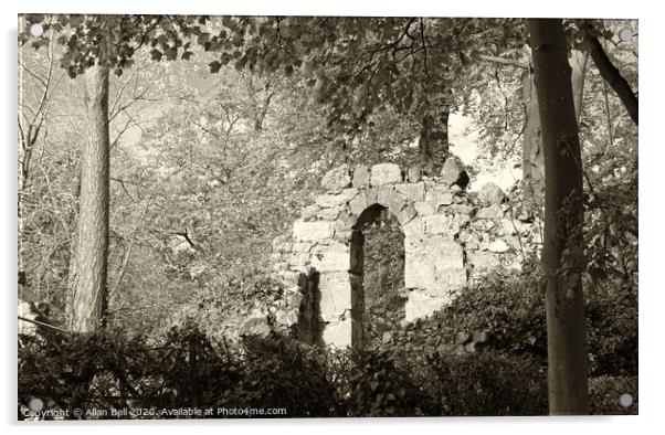 Ruthin Castle Ruins Acrylic by Allan Bell