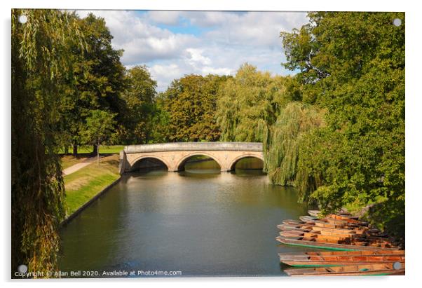 Trinity Bridge over river Cam Cambridge Acrylic by Allan Bell
