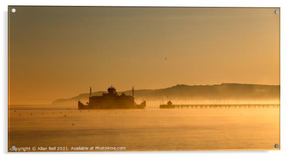 Isle of Wight Ferry in Early Morning Light Acrylic by Allan Bell
