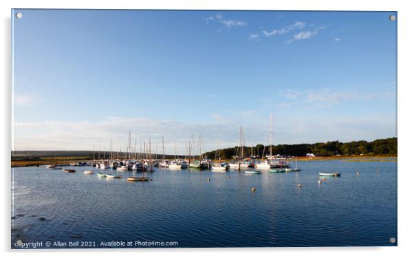 River Yar Estuary Yacht Mooring Acrylic by Allan Bell