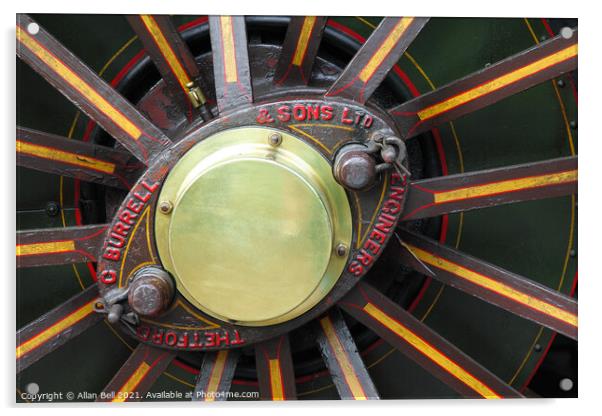 Burrell Traction Engine Wheel Hub Acrylic by Allan Bell
